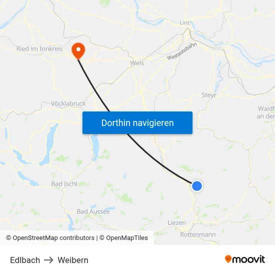 Edlbach to Weibern map