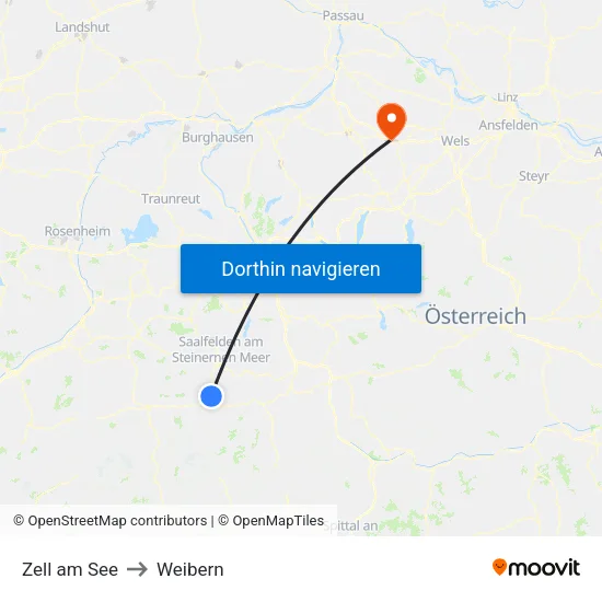 Zell am See to Weibern map