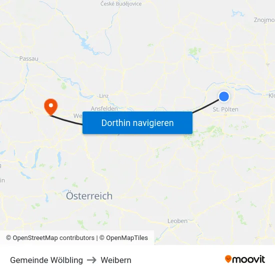 Gemeinde Wölbling to Weibern map