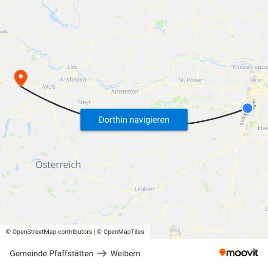 Gemeinde Pfaffstätten to Weibern map