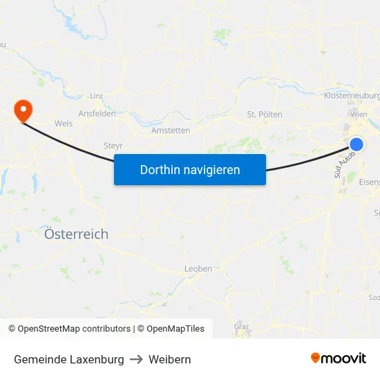 Gemeinde Laxenburg to Weibern map