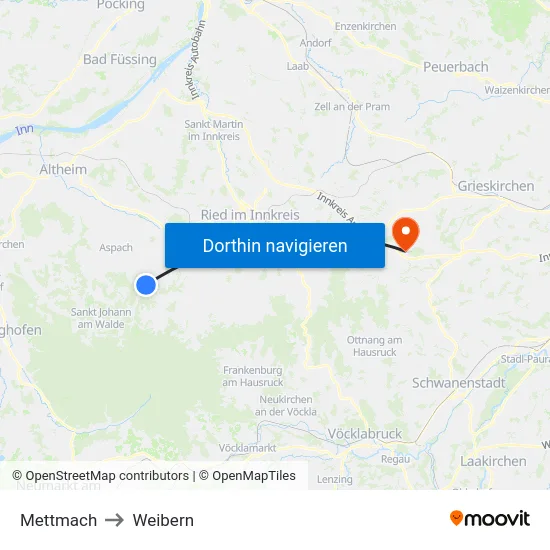 Mettmach to Weibern map