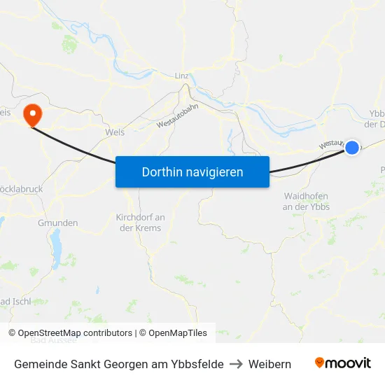 Gemeinde Sankt Georgen am Ybbsfelde to Weibern map