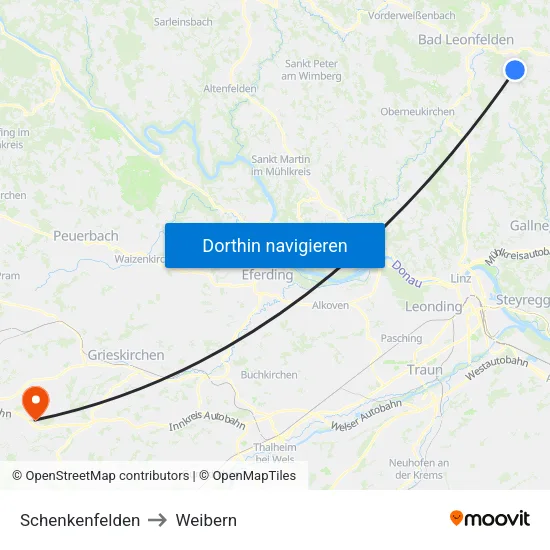 Schenkenfelden to Weibern map