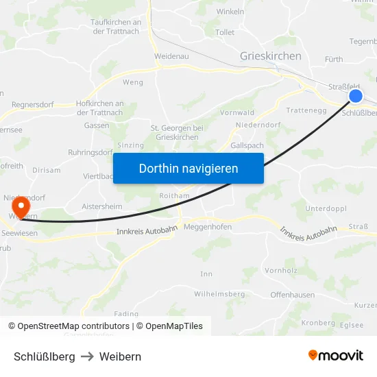 Schlüßlberg to Weibern map