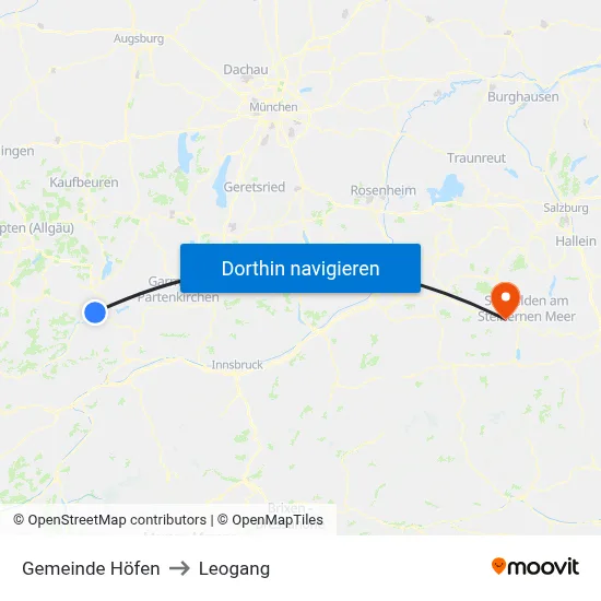 Gemeinde Höfen to Leogang map