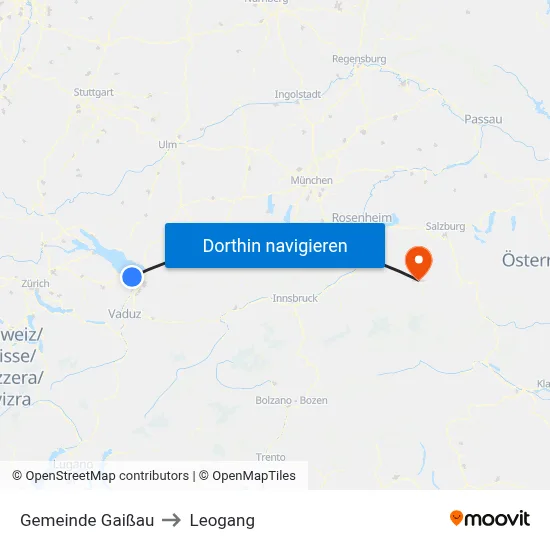Gemeinde Gaißau to Leogang map