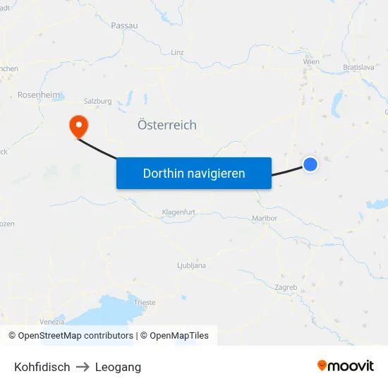 Kohfidisch to Leogang map
