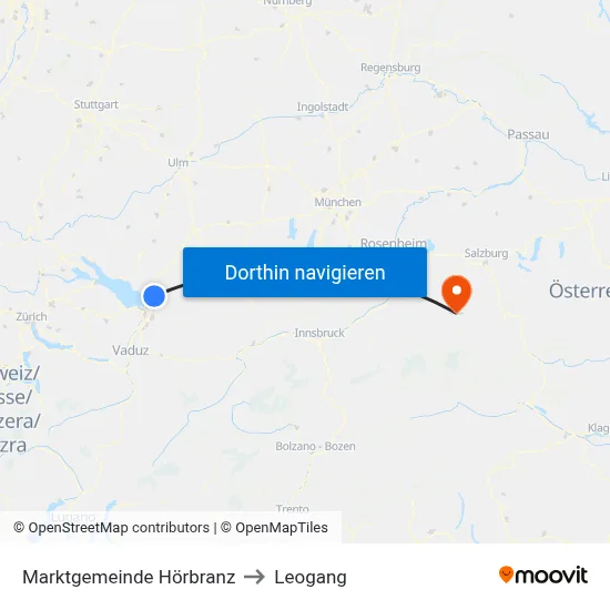 Marktgemeinde Hörbranz to Leogang map