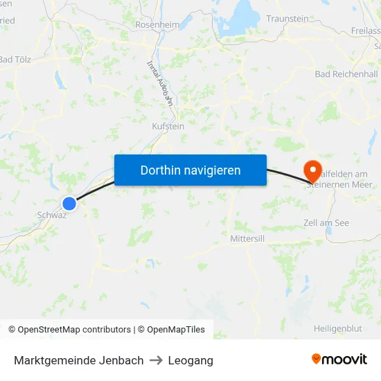 Marktgemeinde Jenbach to Leogang map