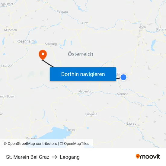 St. Marein Bei Graz to Leogang map