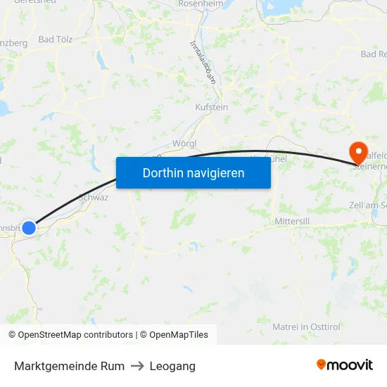 Marktgemeinde Rum to Leogang map