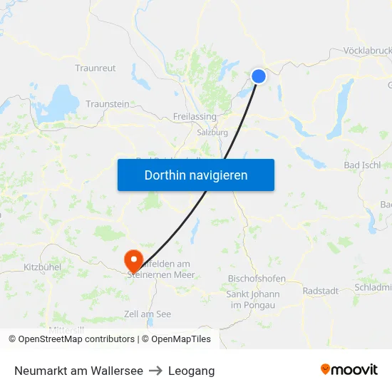 Neumarkt am Wallersee to Leogang map