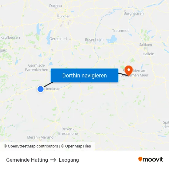 Gemeinde Hatting to Leogang map