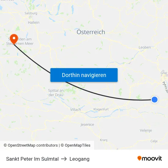 Sankt Peter Im Sulmtal to Leogang map