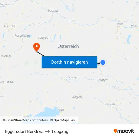 Eggersdorf Bei Graz to Leogang map