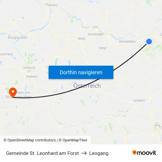 Gemeinde St. Leonhard am Forst to Leogang map