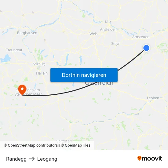 Randegg to Leogang map