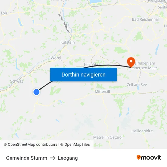 Gemeinde Stumm to Leogang map