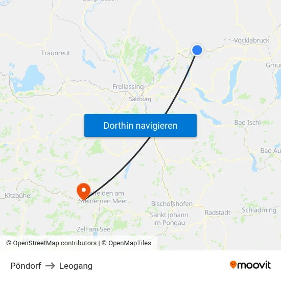 Pöndorf to Leogang map
