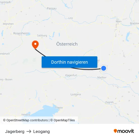 Jagerberg to Leogang map