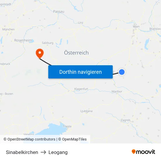 Sinabelkirchen to Leogang map