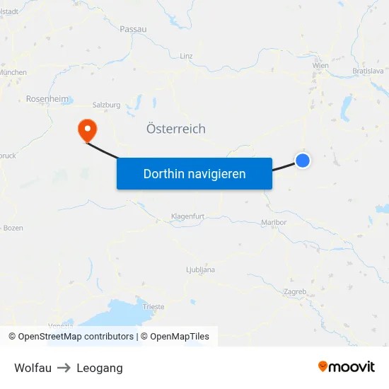 Wolfau to Leogang map