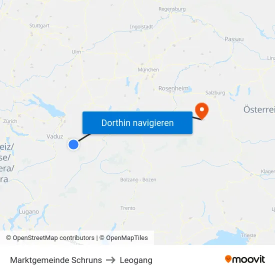 Marktgemeinde Schruns to Leogang map