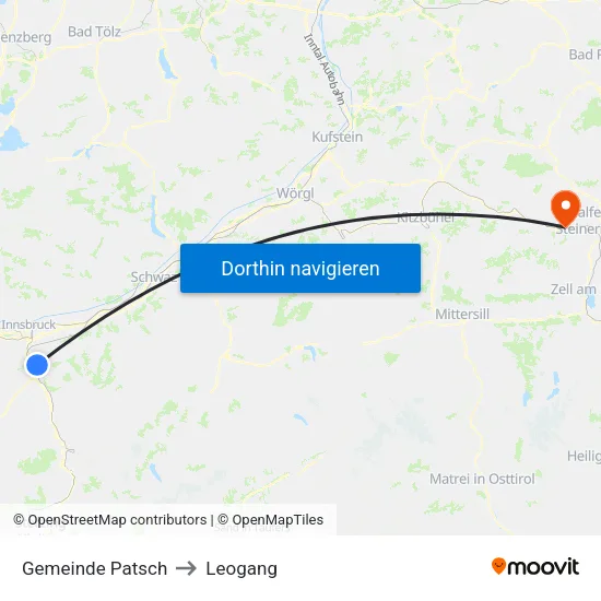 Gemeinde Patsch to Leogang map