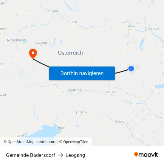 Gemeinde Badersdorf to Leogang map
