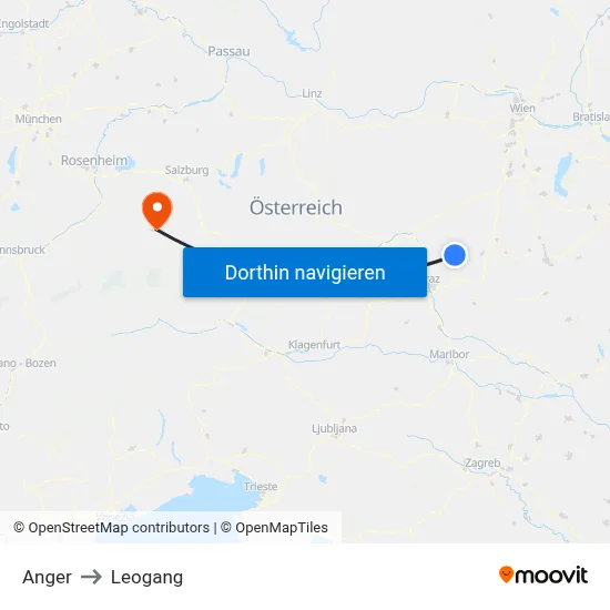 Anger to Leogang map