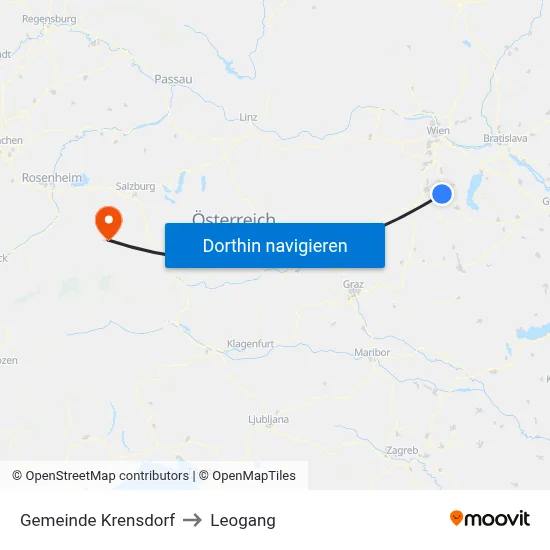 Gemeinde Krensdorf to Leogang map