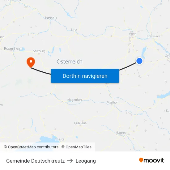 Gemeinde Deutschkreutz to Leogang map