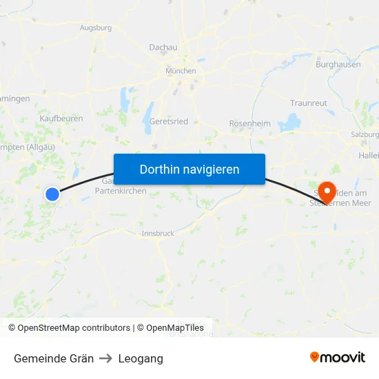 Gemeinde Grän to Leogang map