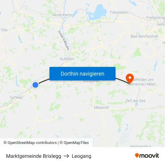 Marktgemeinde Brixlegg to Leogang map