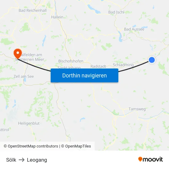 Sölk to Leogang map