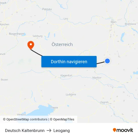 Deutsch Kaltenbrunn to Leogang map