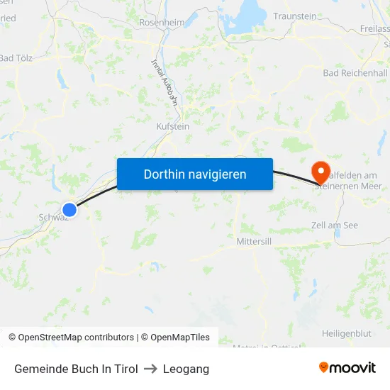 Gemeinde Buch In Tirol to Leogang map