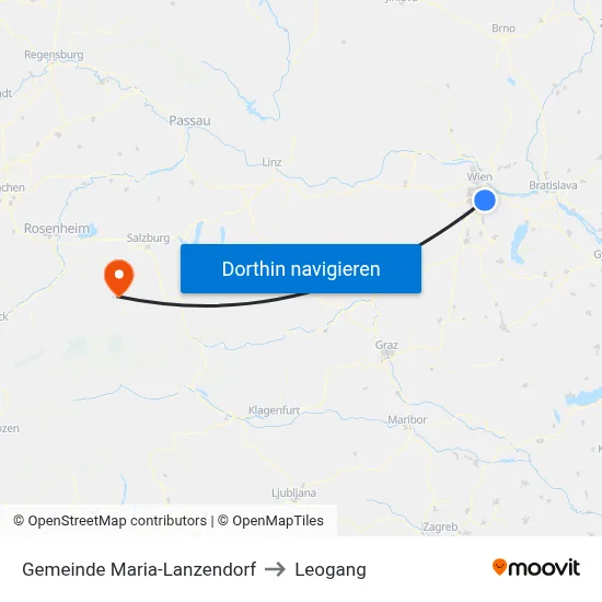 Gemeinde Maria-Lanzendorf to Leogang map
