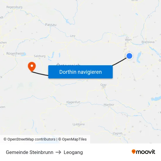 Gemeinde Steinbrunn to Leogang map