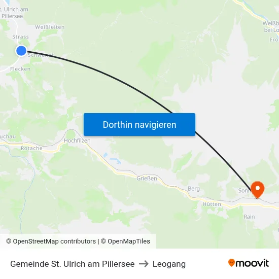 Gemeinde St. Ulrich am Pillersee to Leogang map