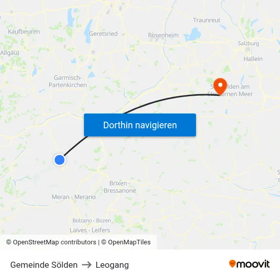 Gemeinde Sölden to Leogang map