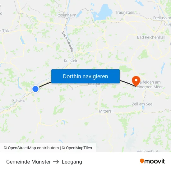 Gemeinde Münster to Leogang map
