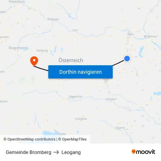 Gemeinde Bromberg to Leogang map