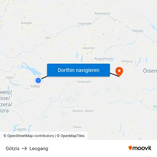 Götzis to Leogang map