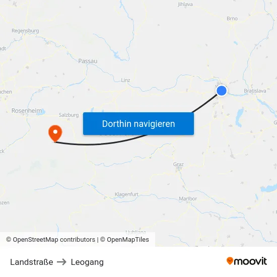 Landstraße to Leogang map