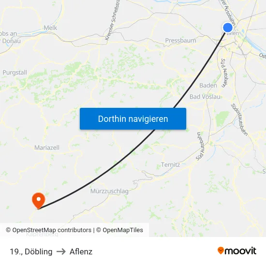 19., Döbling to Aflenz map