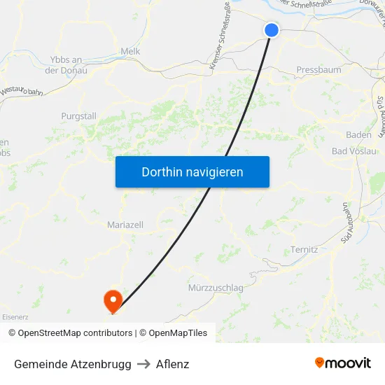 Gemeinde Atzenbrugg to Aflenz map
