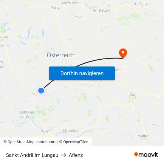 Sankt Andrä Im Lungau to Aflenz map