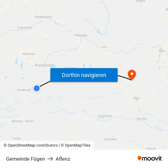 Gemeinde Fügen to Aflenz map